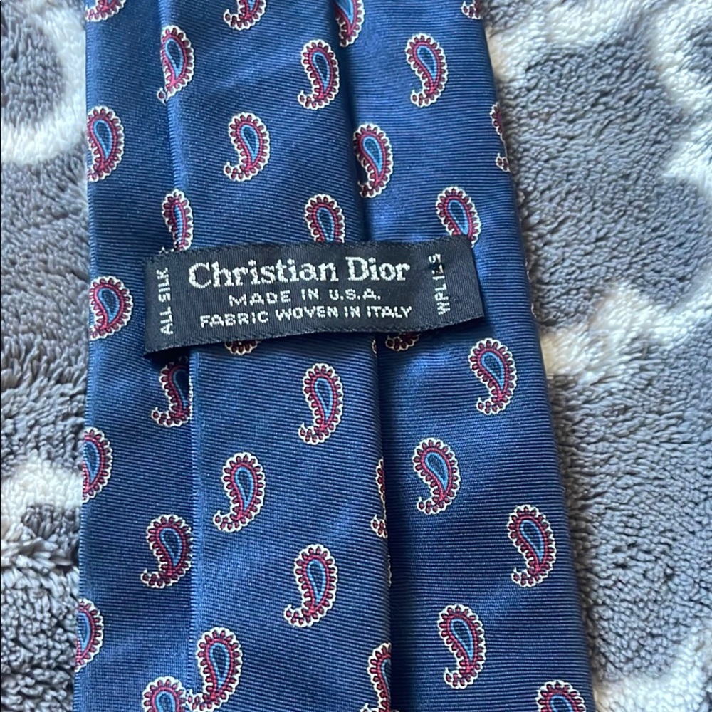 Dior Blue Paisley Silk Tie